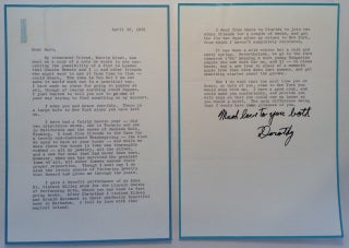 Item #244484 Chatty Typed Letter Signed. Dorothy H. STICKNEY, 1896 - 1998