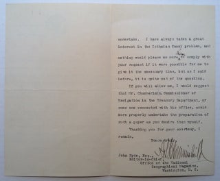 Typer Letter Signed on "Department of the Navy" letterhead