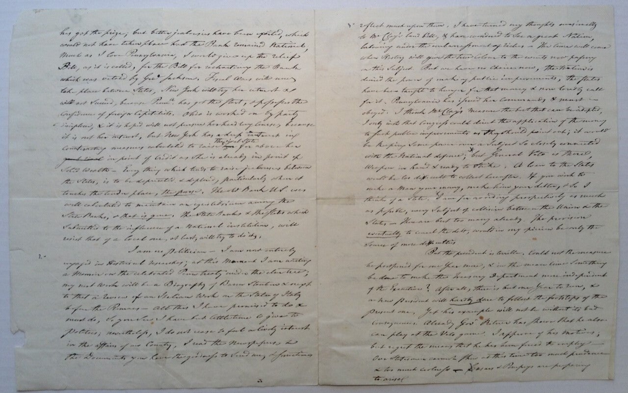 Joseph Reed Signature Autographed Letter Signed to U.S. Whig Congressman Joseph Reed ...