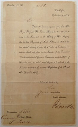 Item #245155 Document Signed. Henry John TEMPLE, 1784 - 1865
