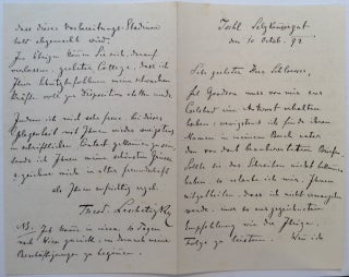 Item #245993 Lengthy Autographed Letter Signed in German. Theodor LESCHETIZKY, 1830 -1915