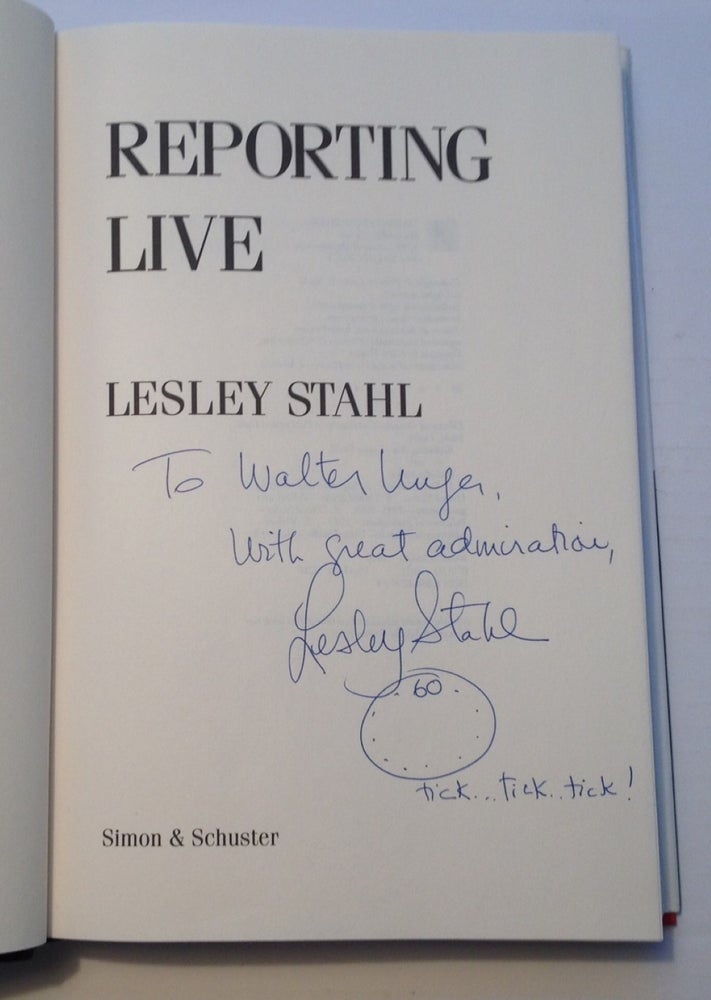 Item #246203 Reporting Live. Lesley STAHL.
