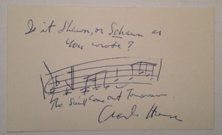 Item #246760 Autographed Musical Quotation. Charles STROUSE, 1928