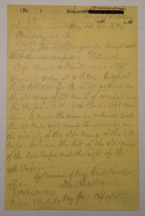 Item #246764 Autographed Document Signed on "Headquarters Army of the Potomac" letterhead. Joseph...