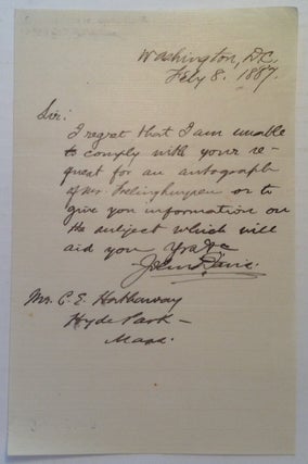 Item #247273 Autographed Letter Signed. John DAVIS, 1822 - 1907