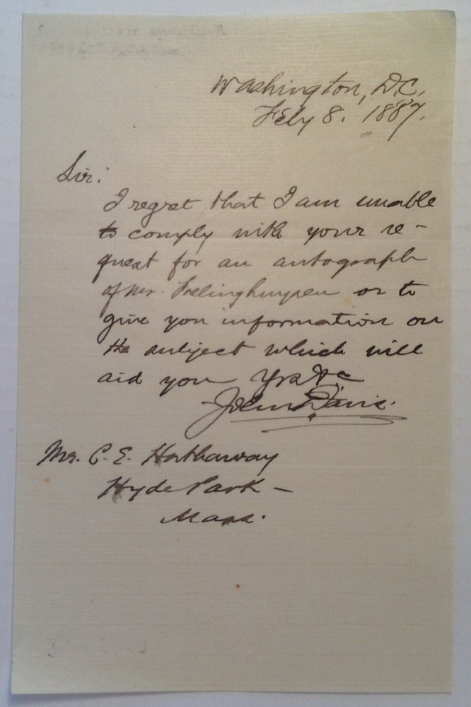 Item #247273 Autographed Letter Signed. John DAVIS, 1822 - 1907.