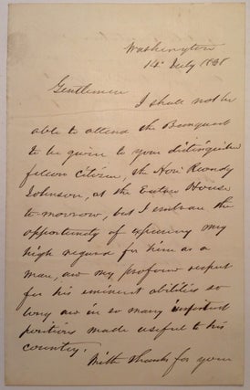 Item #247428 Autographed Letter Signed. Gideon WELLES, 1802 - 1878