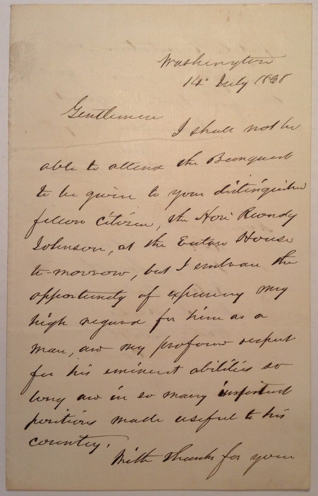 Item #247428 Autographed Letter Signed. Gideon WELLES, 1802 - 1878.