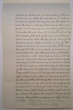 Rare Document Signed about land in Pennsylvania