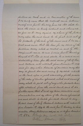 Rare Document Signed about land in Pennsylvania