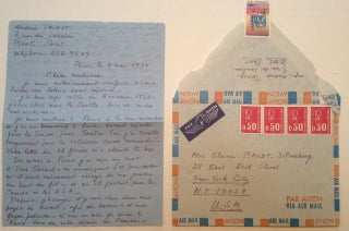 Item #248328 Autographed Letter Signed in French. Andree TAINSY, 1911 - 2004