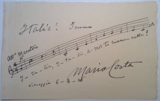 Item #248692 Autographed Musical Quotation Signed. Mario COSTA, 1858 - 1933