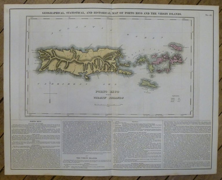 Item #249021 Geographical, Statistical, and Historical Map of Porto Rico and the Virgin Islands. CAREY, LEA.