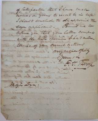 Autographed Letter Signed to a future Civil War general and politician