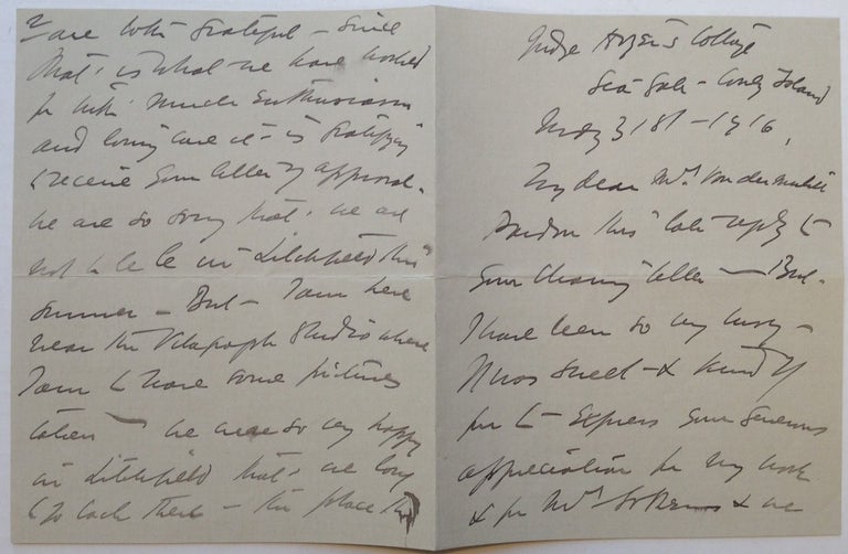 Item #250137 Autographed Letter Signed. Edward H. SOTHERN, 1859 - 1933.