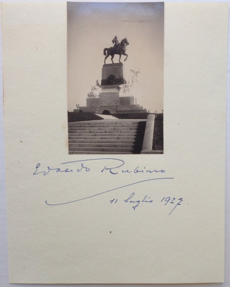 Item #250194 Signed Album Page with a Photograph. Edoardo RUBINO, 1871 - 1954.