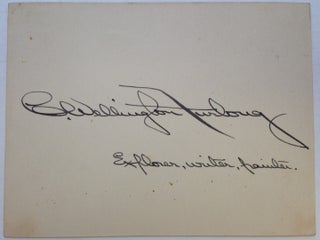 Item #250280 Signed Card. Charles Wellington FURLONG, 1874 - 1967