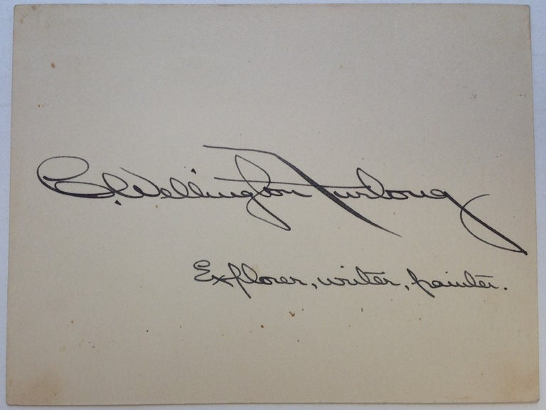 Item #250280 Signed Card. Charles Wellington FURLONG, 1874 - 1967.