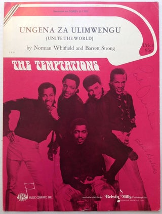 Item #250311 Signed Sheet Music -- "Ungena Za Ulimwengu (Unite the World)" Paul WILLIAMS, Eddie...