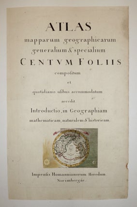 Item #250632 [Title Page] ATLAS mapparum geographicarum generalium & specialium CENTVM FOLIIS...