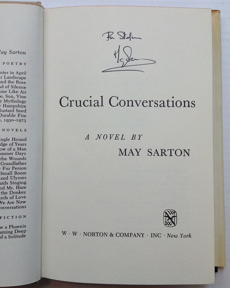 Item #250744 Crucial Conversations. May SARTON.