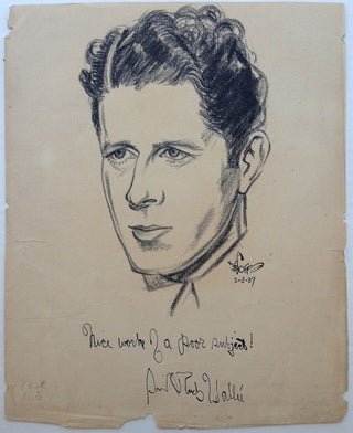 Item #251372 Signed Original Pencil Portrait. Rudy VALLEE, 1901 - 1986