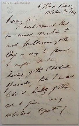 Item #251476 Autographed Letter Signed. John WILSON, 1785 - 1854, a k. a. Christopher North