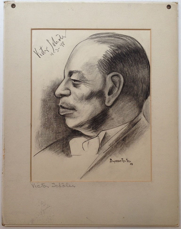 Item #251963 Original Signed Portrait of Victor Scholer. Stuyvesant VAN VEEN, Victor SCHOLER.