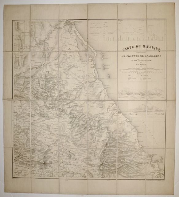 Item #252272 Carte du Mexique représentant le Plateau de l'Anahuac et son Versant oriental. Henri de SAUSSURE.