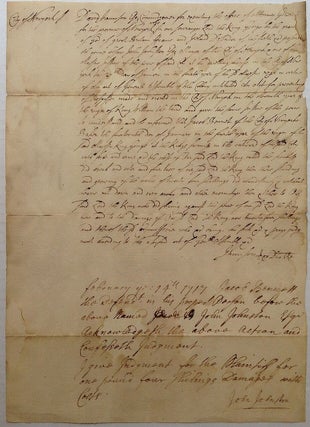 Item #252287 Exceedingly Rare Autographed Colonial Legal Document. David JAMISON