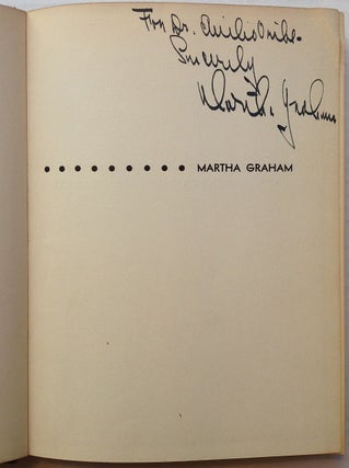 Item #253417 Martha Graham. Merle ARMITAGE