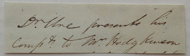 Item #253470 Clipped Signature. Andrew URE, 1778 - 1857.