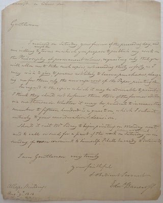 Item #253495 Historically important Autographed Letter Signed. Edward BANCROFT, 1744 - 1821