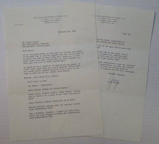 Item #253616 Chatty Typed Letter Signed "Joey" on personal letterhead. Joey BISHOP, 1918 - 2007