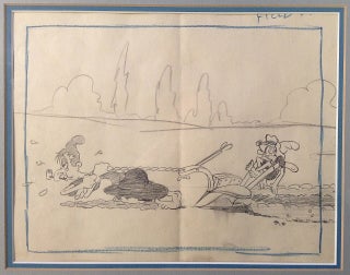 Framed original animation production drawing from the 1939 Betty Boop short "Musical Mountaineers"