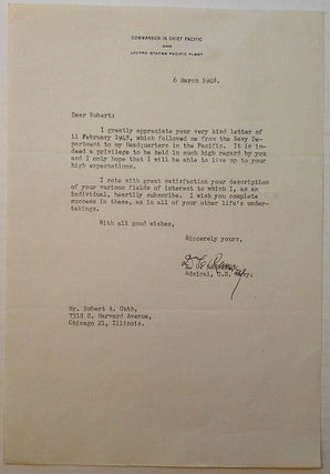 Item #254206 Typed Letter Signed on official military letterhead. Dewitt Clinton RAMSEY, 1898 - 1961
