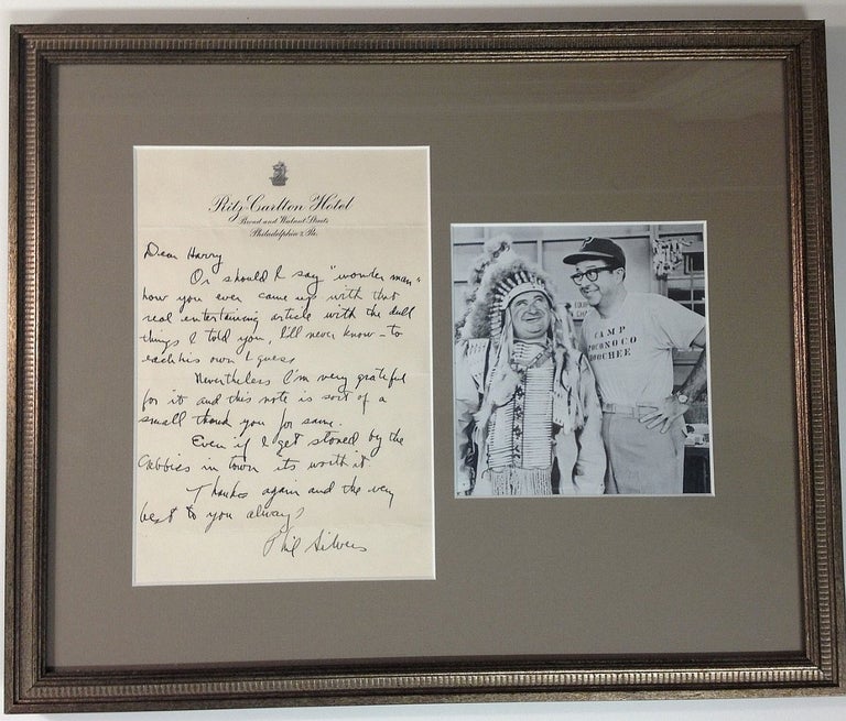 Item #254864 Framed Autographed Letter Signed. Phil SILVERS, 1911 - 1985.