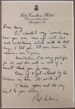 Framed Autographed Letter Signed