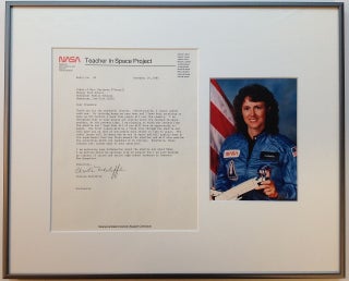 Item #254869 Framed Typed Letter Signed on NASA letterhead about the "Challenger" mission....