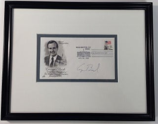 Item #255096 Framed signed envelope commemorating Inauguration Day. George H. W. BUSH, 1924
