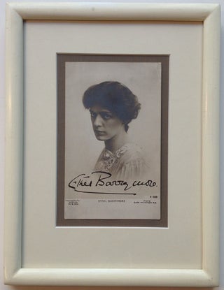 Item #255135 Framed Signed Photo-postcard. Ethel BARRYMORE, 1879 - 1959