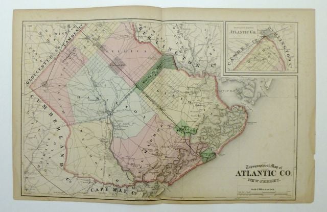 Item #255440 Topographical Map of Atlantic Co. New Jersey. Frederick W. BEERS.