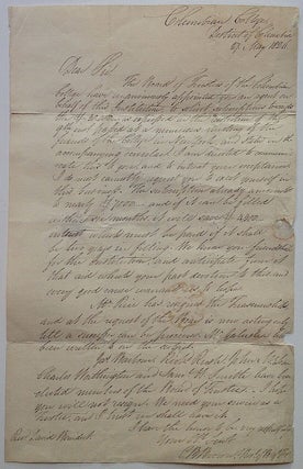 Item #255778 Autographed Letter Signed to David Benedict from a trustee at Columbian College....