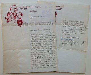 Item #255971 Humorous Typed Letter Signed on Scarce Personal Letterhead. Herbert THE WIERE...