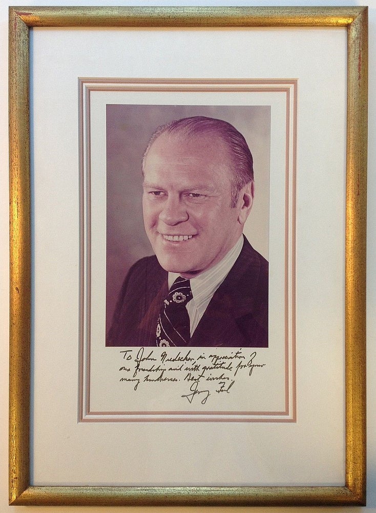 Item #256383 Framed Photograph Inscribed to a Presidential Aide. Gerald R. FORD, 1913 - 2006.