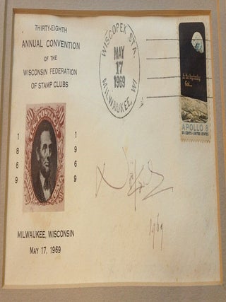 Framed Signed Envelope commemorating stamp collecting