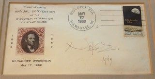 Framed Signed Envelope commemorating stamp collecting