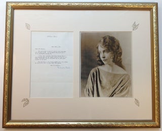 Item #256817 Framed Typed Letter Signed on personal stationery. Lillian GISH, 1893 - 1993