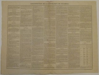 Item #256939 Constitution De La Republique De Colombie. Jean Alexandre BUCHON