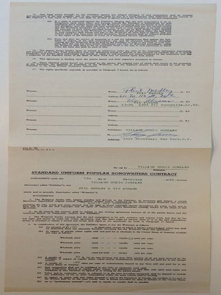 Item #260300 Signed Contract. Phil MEDLEY